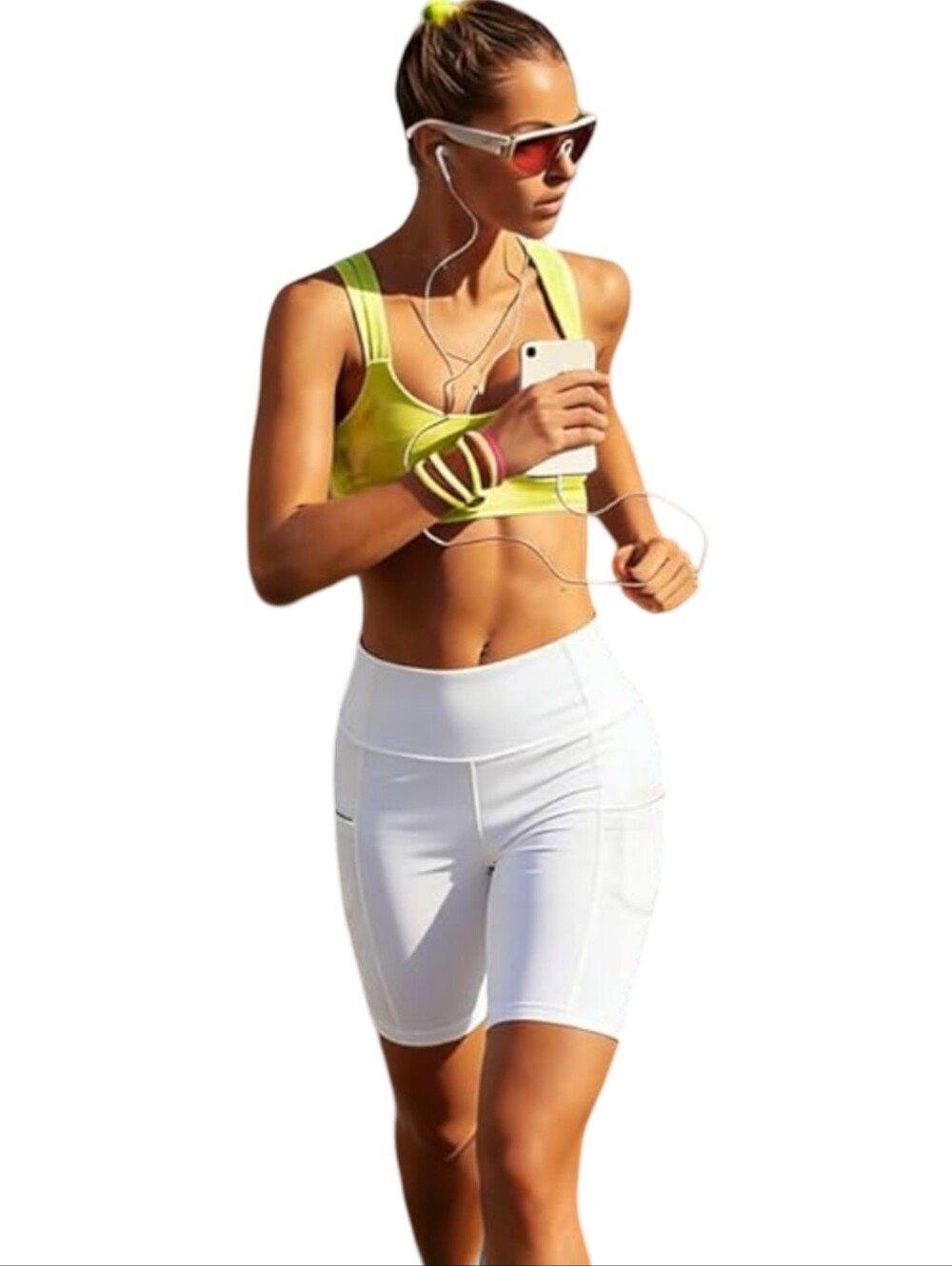 High-Waist White Women’s Bike Shorts By Don't Ache For A Better Body Size Small